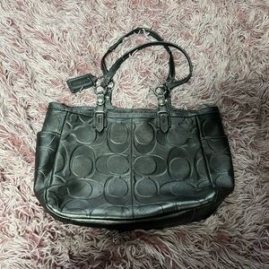 Silver Coach Shoulder Purse